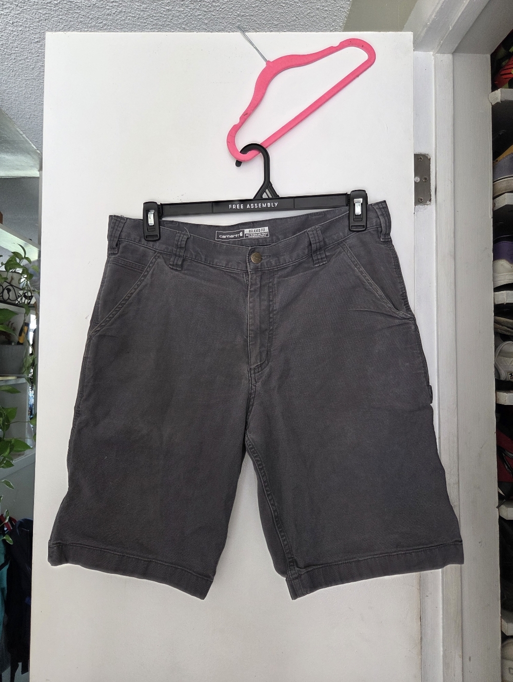 Carhartt Men's Charcoal Flat-Front Cotton Work Shorts
